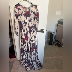 Free people maxi floral long sleeve dress